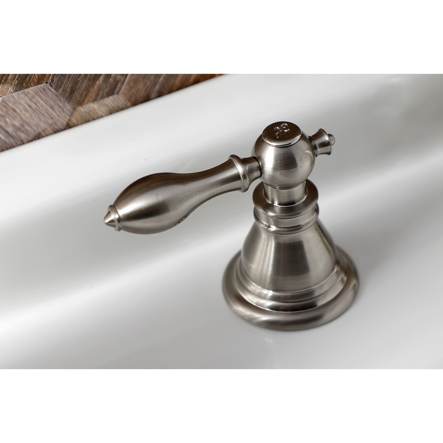 Kingston Tulare KB988ACL - American Classic Two-Handle 3-Hole Deck Mount Widespread Bathroom Faucet with Pop-Up Drain, Brushed Nickel — thumbnail 3